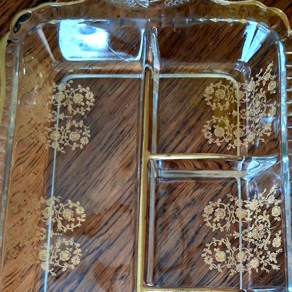 RARE Vintage 1920s French St. Louis Crystal Relish Dish/Micado Pattern - Picture 5 of 8